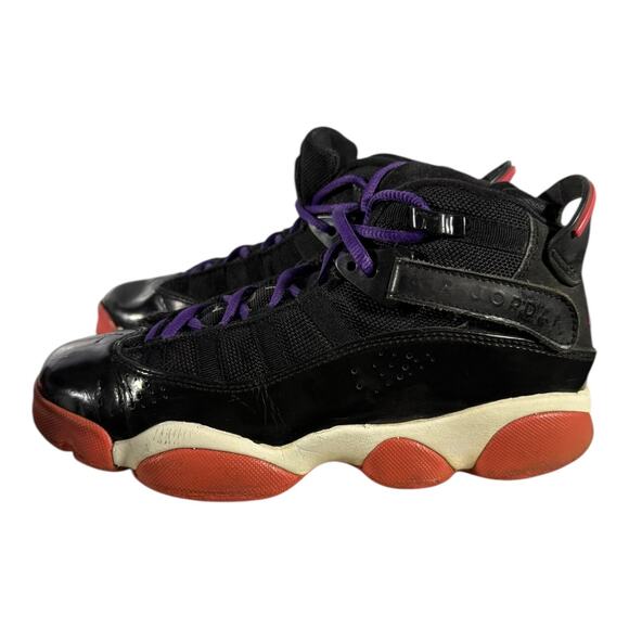 Nike Jordan Jumpman Two Trey GS Black Red Youth 4Y Basketball Shoes (Lace Swap) - Picture 4 of 8